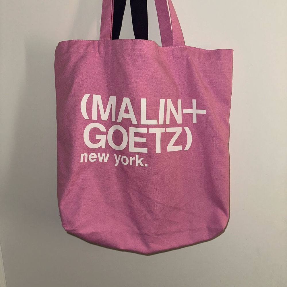 Vibrant Pink Canvas Tote Bag with Black Handles